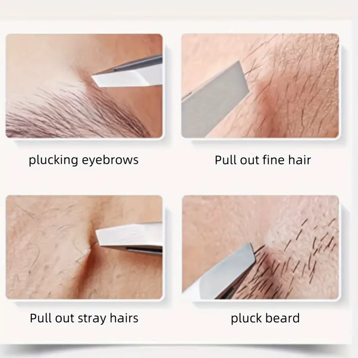 Pince à sourcils en acier inoxydable de haute qualité avec embout incliné