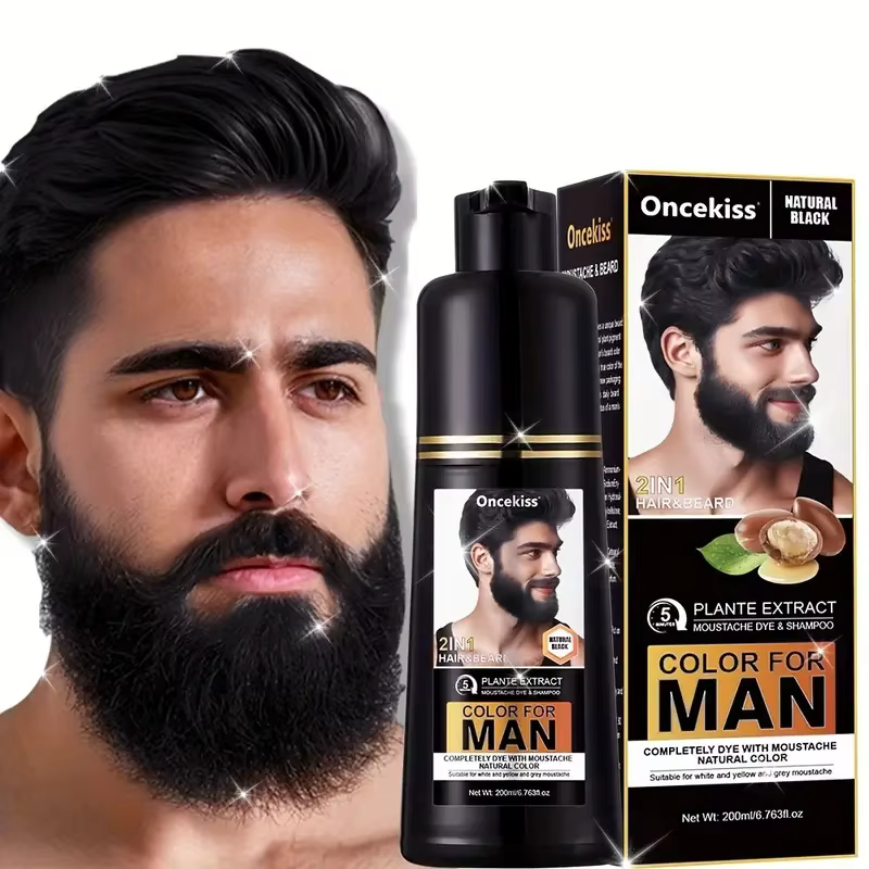 Shampoing de teinture pour barbe pour hommes
