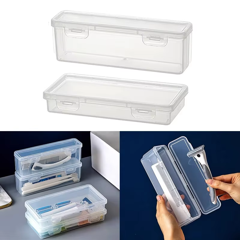 Boîte de rangement transparente pour rasoir