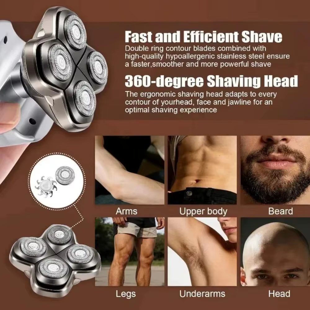 Tête de rasoir électrique de remplacement compatible Pro4 pour rasoirs Skull Pitbull/Butterfly Kiss Pro/Palm Shavers