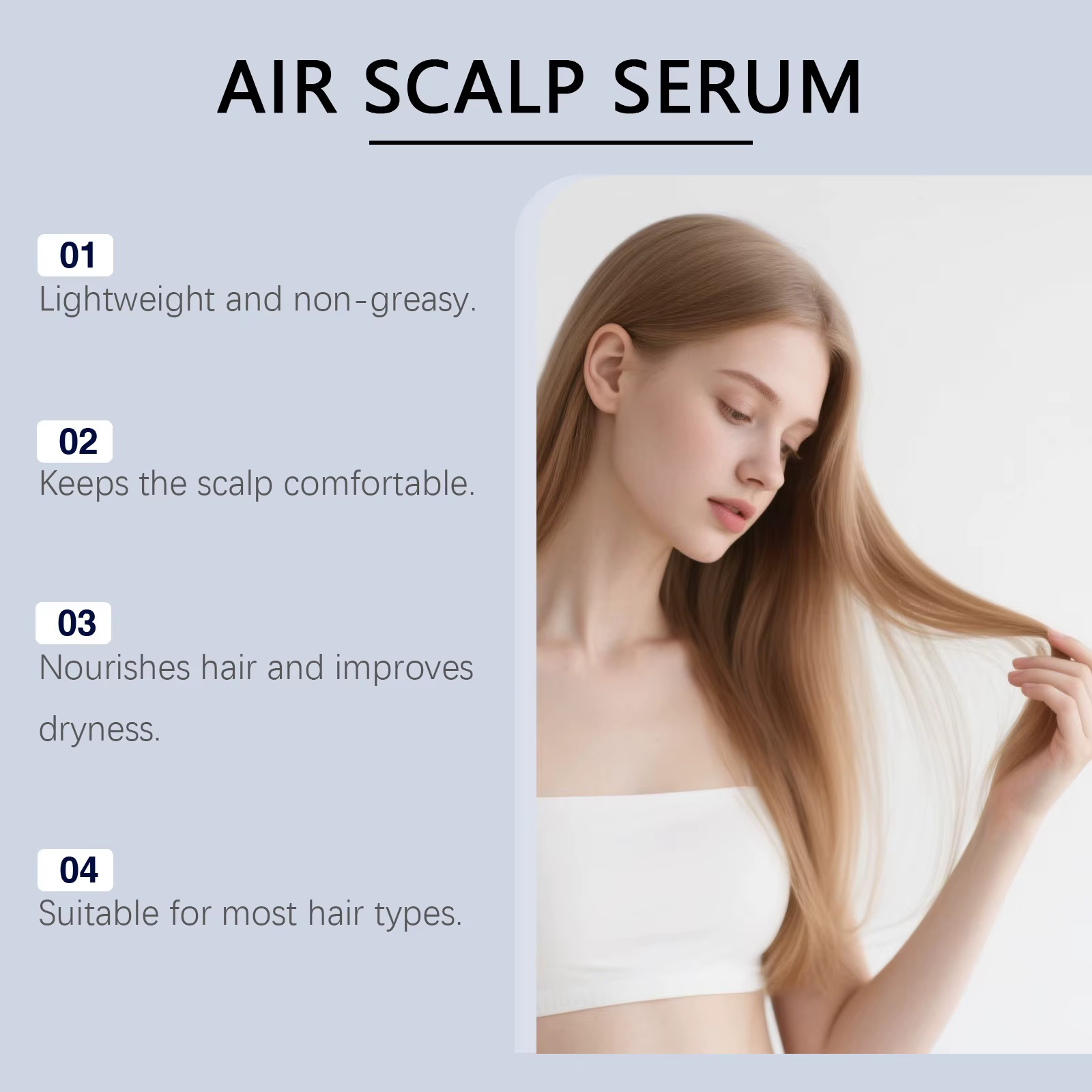 Sérum capillaire hydratant en spray au peptide de cuivre Ghk-Cu pour la croissance des cheveux