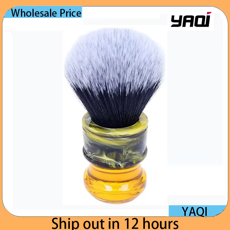 Yaqi 24MM hommes pinceaux de rasage humides Sagrada Familia noir/blanc smoking manche en résine de fibres synthétiques