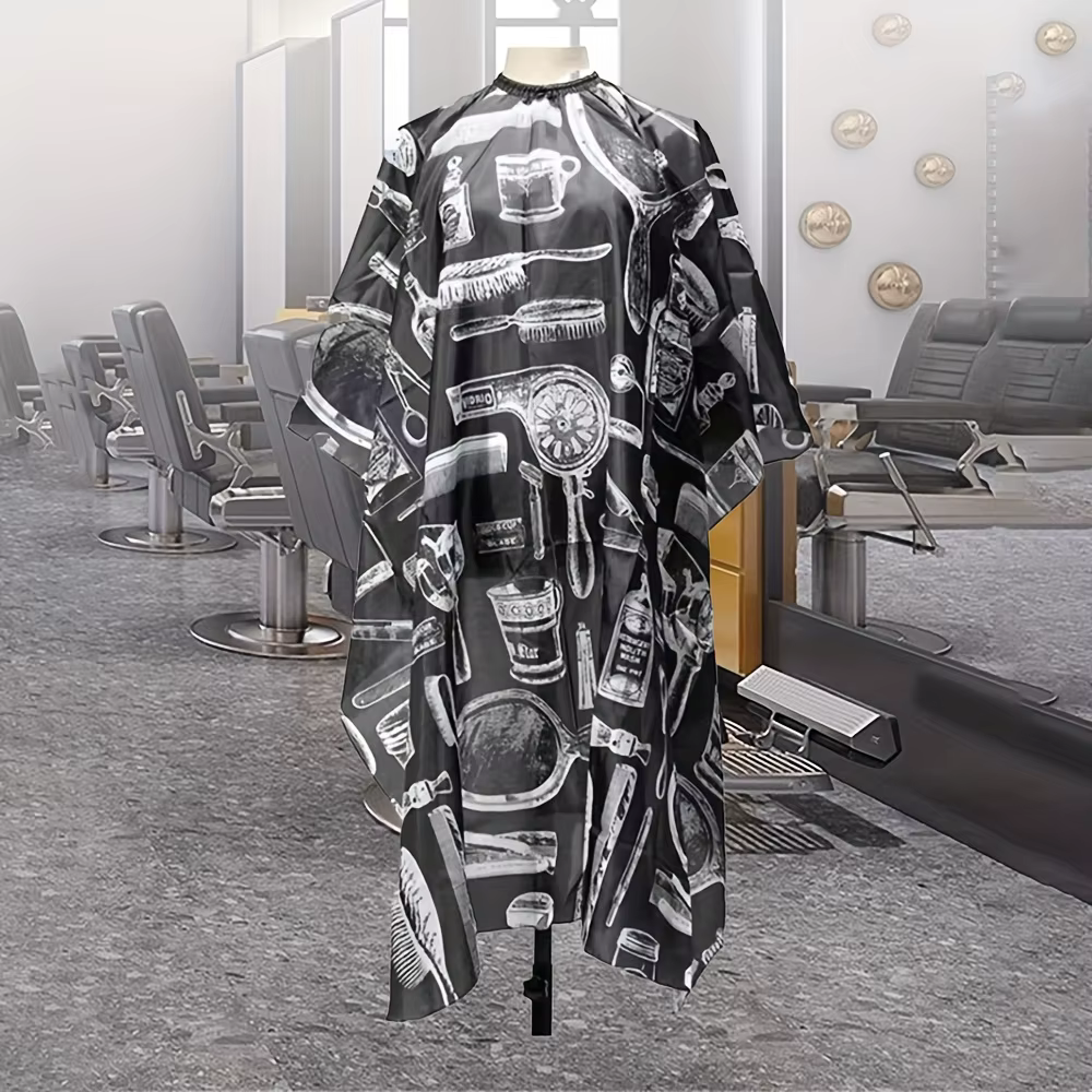 Cape de barbier professionnelle pour la coiffure – Bavoir imperméable et antiadhésif pour permanente/teinture avec impression élégante