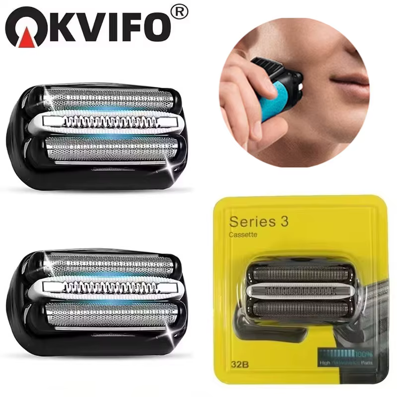 KVIFO 32B tête de rechange pour rasoir électrique Braun série 3 3000s 3010s 3020s 3030s 3040s 300s 301s 310s 320s 330s 340s