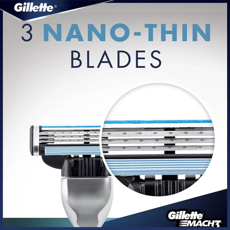 Véritable Gillette Mach 3 rasoir manuel pour hommes lames à 3 couches