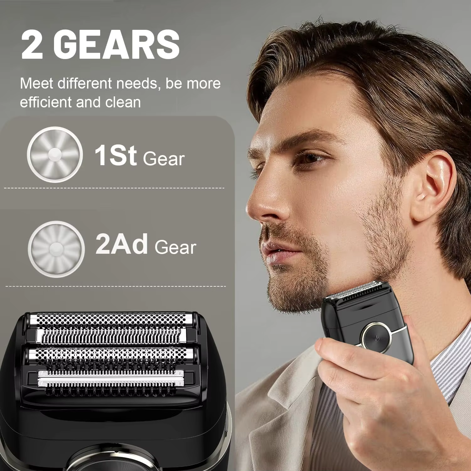 Sweker rasoir électrique pour hommes 4 lames tête flottante feuille