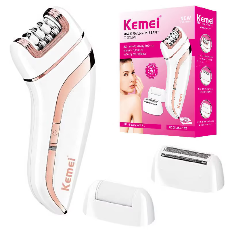 Kemei-Épilateur électrique 3 en 1