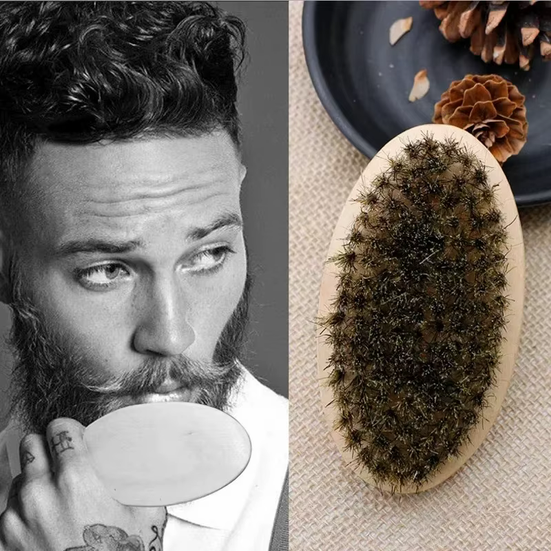 Brosse de rasage professionnelle en bois pour hommes