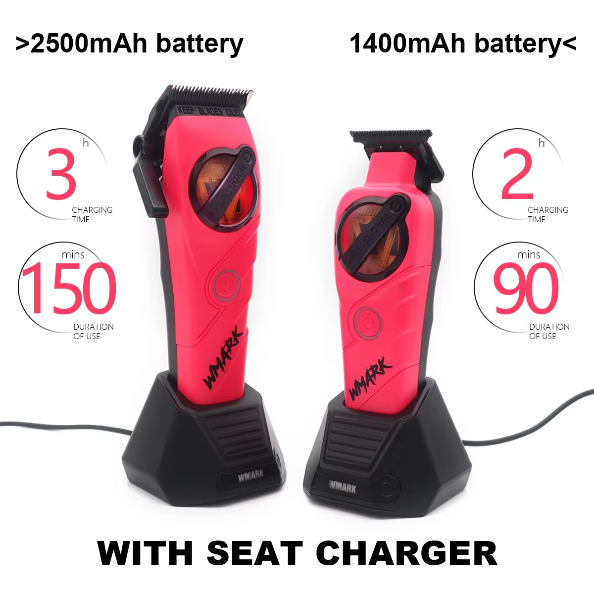 WMARK NG-8613KIT tondeuse pour hommes 8500 tr/min lame DLC entièrement en métal avec chargeur de Base ensemble de Machine de coupe de cheveux de barbier professionnel