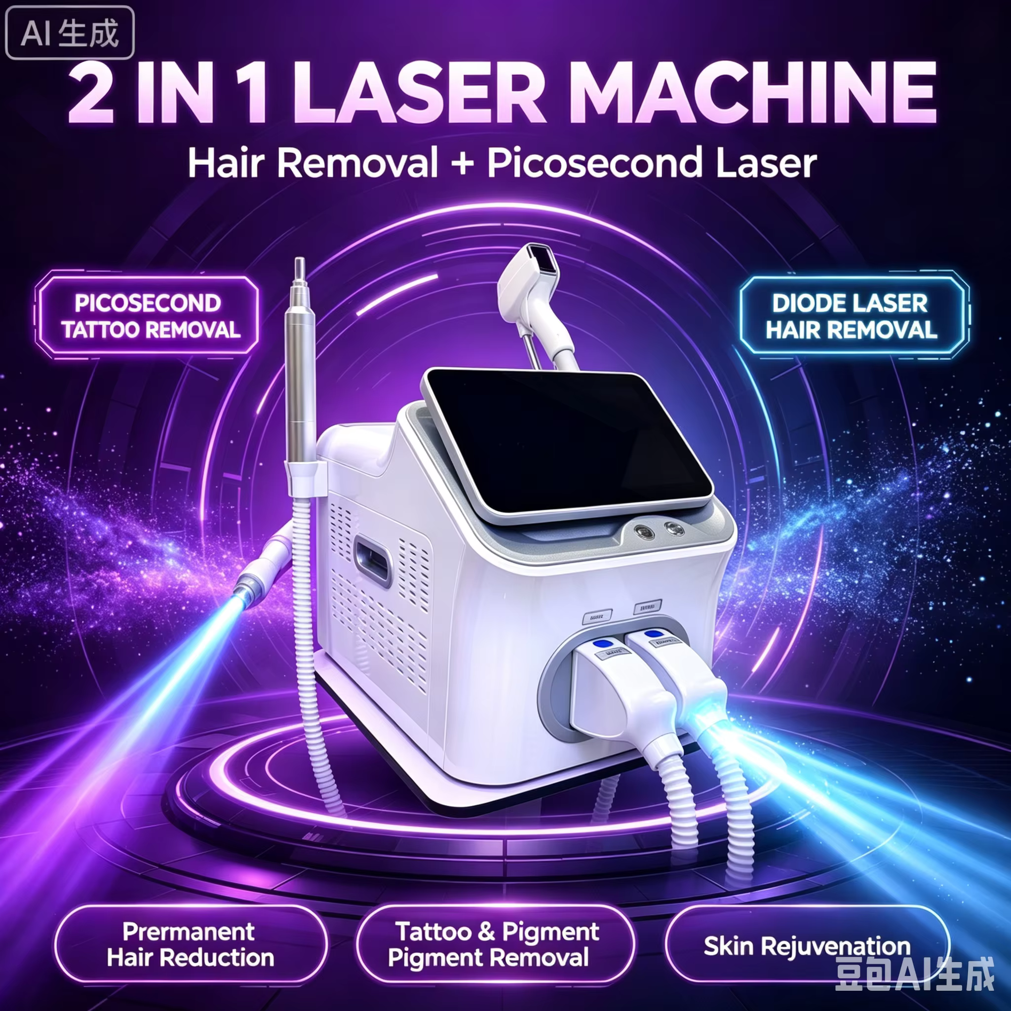 Machine professionnelle d'épilation au laser à glace de titane