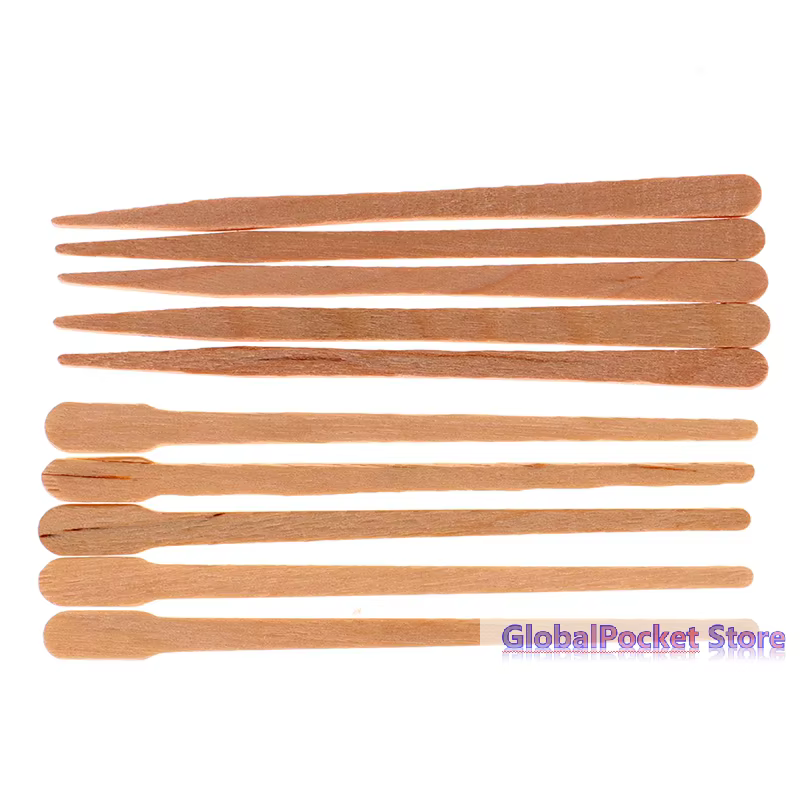 100 bâtonnets en bois jetables pour épilation corporelle féminine