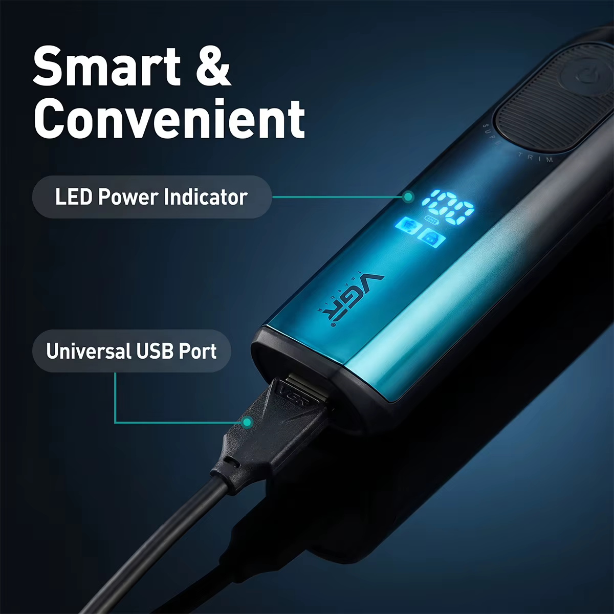 VGR rasoir homme rasoir électrique hommes rasoir electrique homme rasoir Rasoir électrique Portable Tondeuse double face Machine à raser Écran LED Tondeuse à barbe Verrouillage voyage Rasoir pour homm