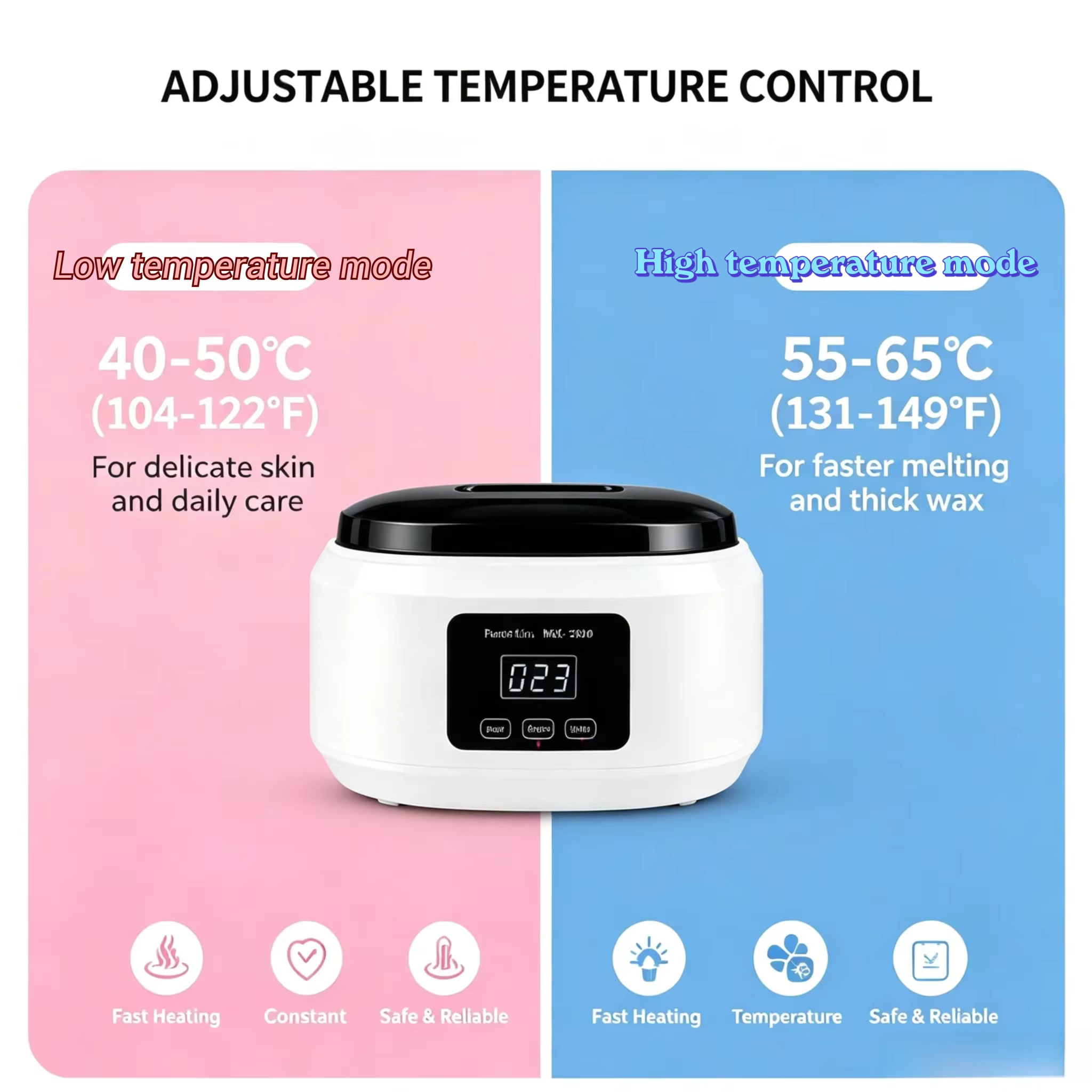 Chauffe-cire à la paraffine WAX-2000 200W avec affichage numérique et contrôle de la température