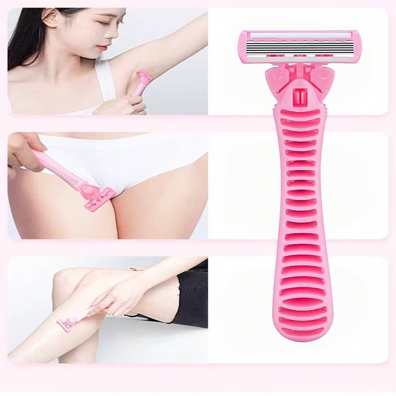 Lames de rasoir de haute qualité à 6 couches pour l'épilation du corps et du bikini des femmes