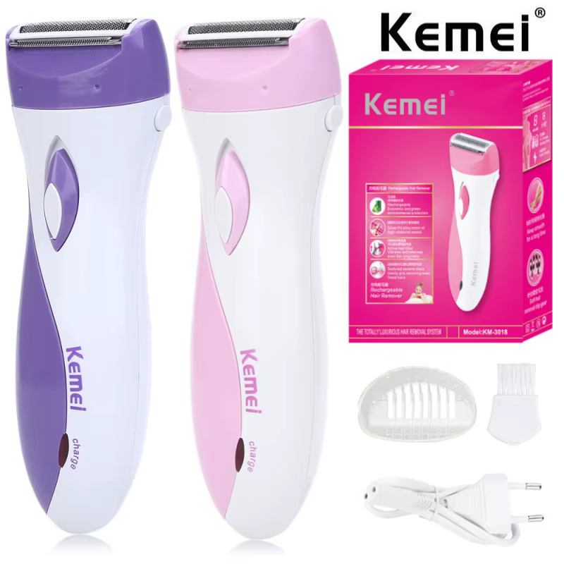Kemei KM-3018 Électrique Rechargeable Dame Rasoir Épilateur Indolore Rasage Laine Grattage UE Pour Tout Le Corps