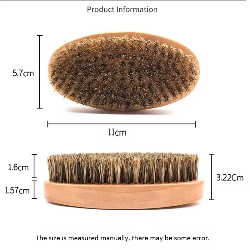 Hommes rasage barbe brosse sanglier 100% cheveux Style peigne poils 360 courbe vague