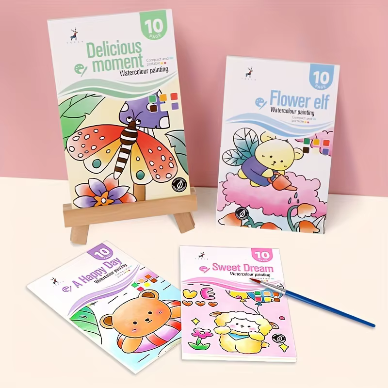 Livre de peinture d'interconnexion avec 1 livre, 1 stylo, poudre d'eau, dessin de graffiti, peinture autonome, coloriage d'image, papier de peinture