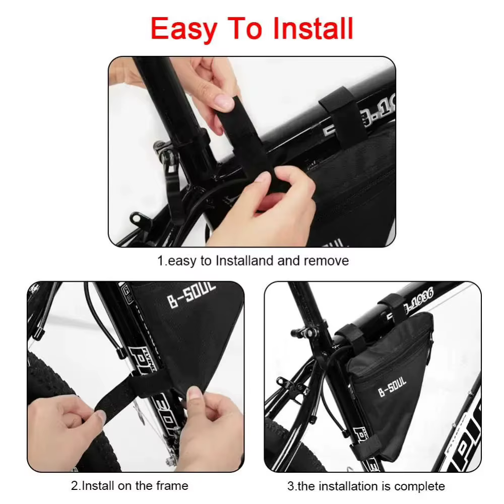 Trousse à outils triangulaire pour cadre de tube avant de vélo, sac de rangement de dégager, poudres imperméables, sac de vélo durable