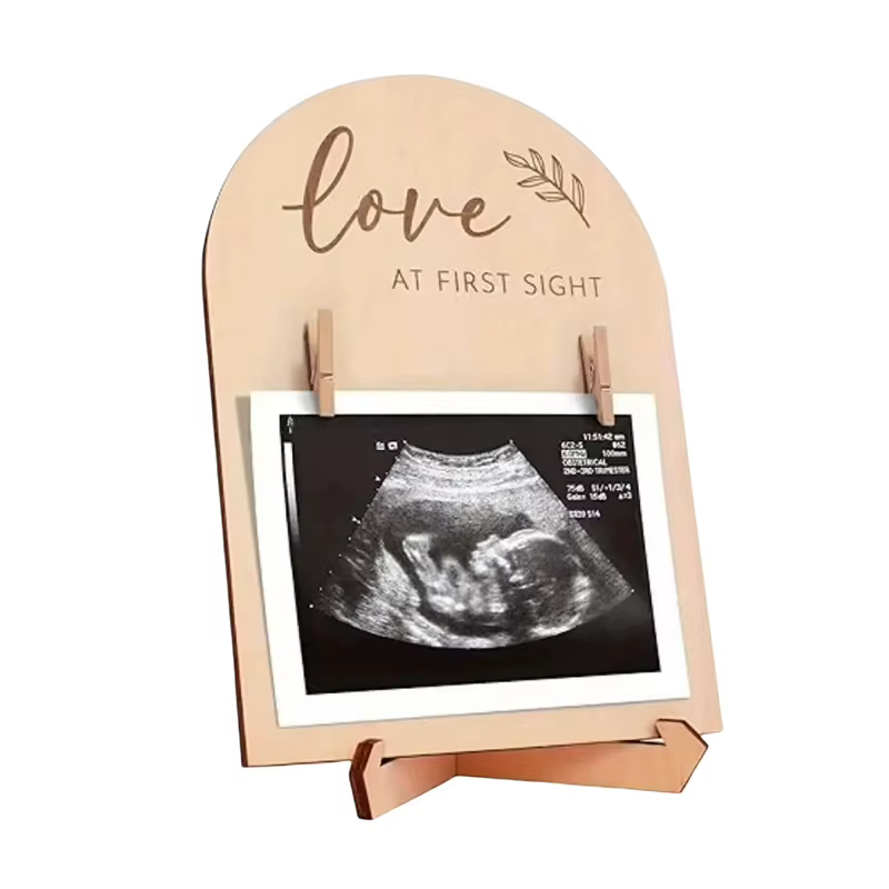 Nouvelle promotion : 1 ensemble d'ornements pour les futures mamans pour annoncer la grossesse ou la naissance d'un bébé, cadre photo en bois pour échographie