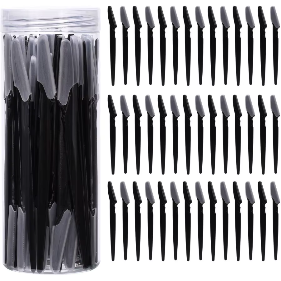 12/30/50 PCS Rasoir de Précision Portable pour Sourcils et Poils du Visage
