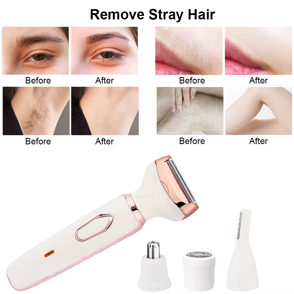 Rasoir électrique pour femmes corps jambe Bikini tondeuse indolore visage moustache