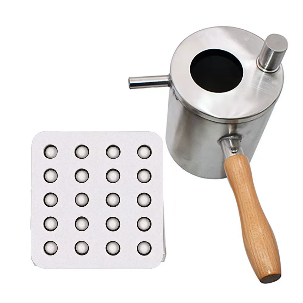 Pot verseur de cire d'abeille en acier inoxydable