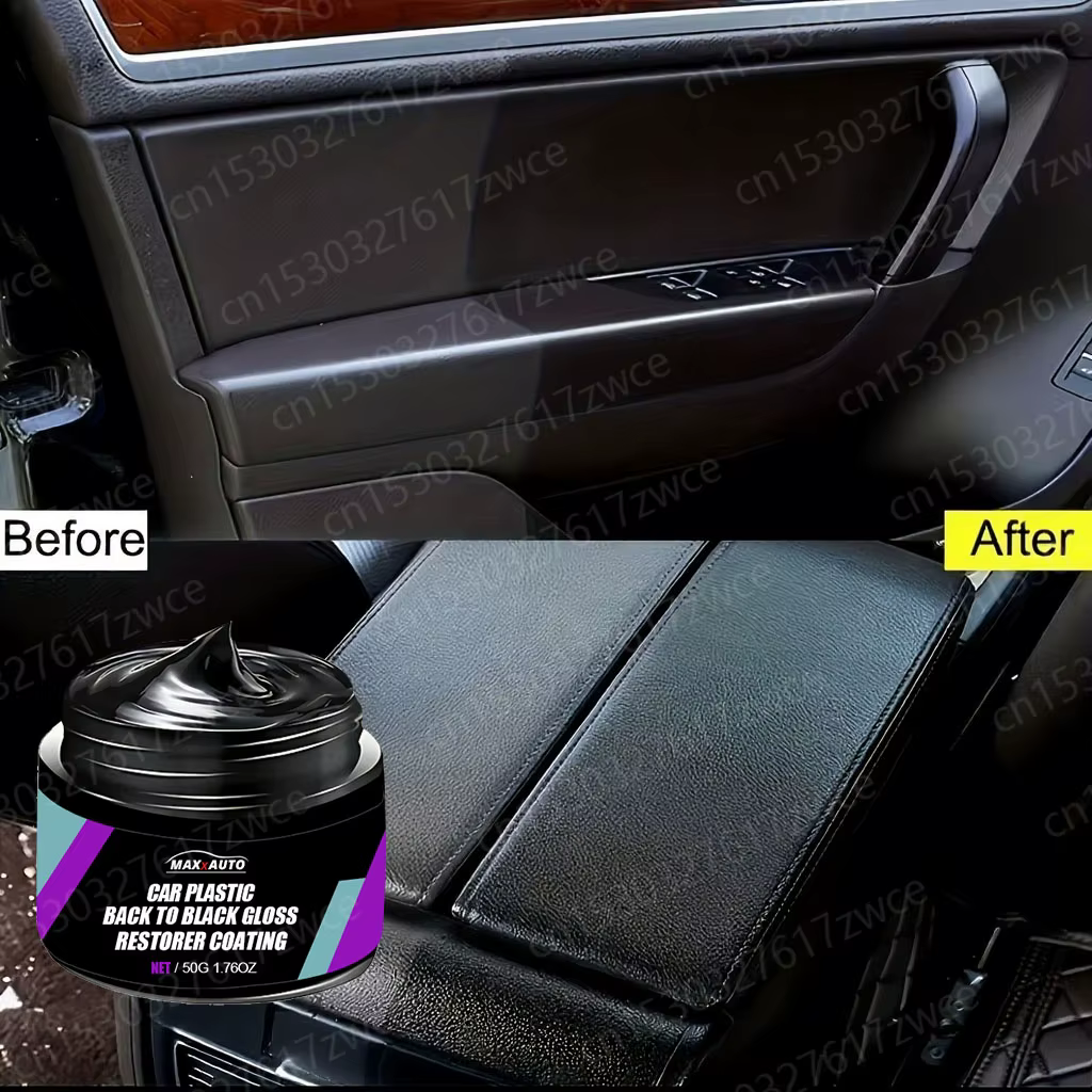 Cire de polissage universelle pour réparation du cuir et du plastique de voiture, crème de reconditionnement pour intérieur d'automobile pour le soin du cuir/plastique/caoutchouc