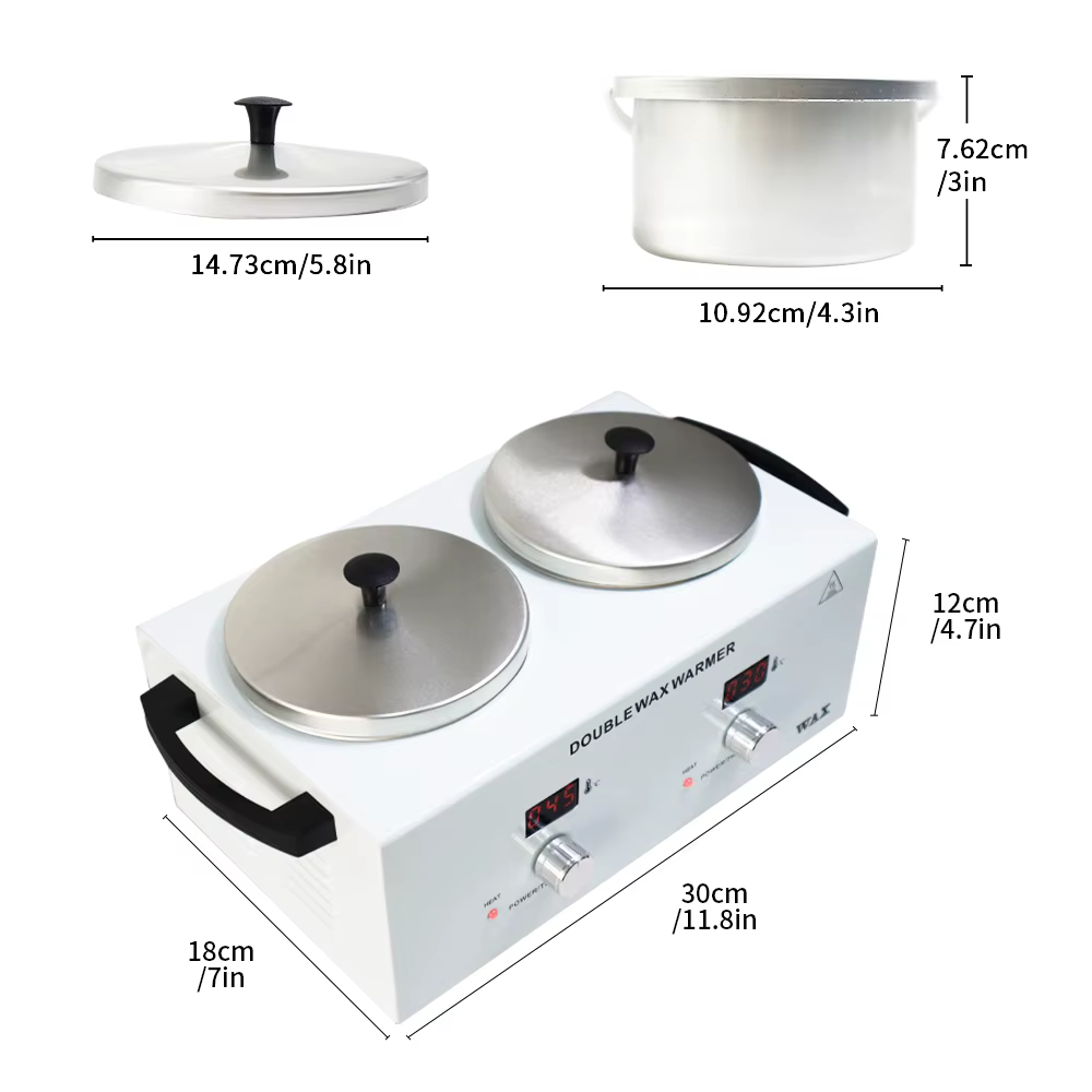 Chauffe-cire électrique à double pot avec écran LED