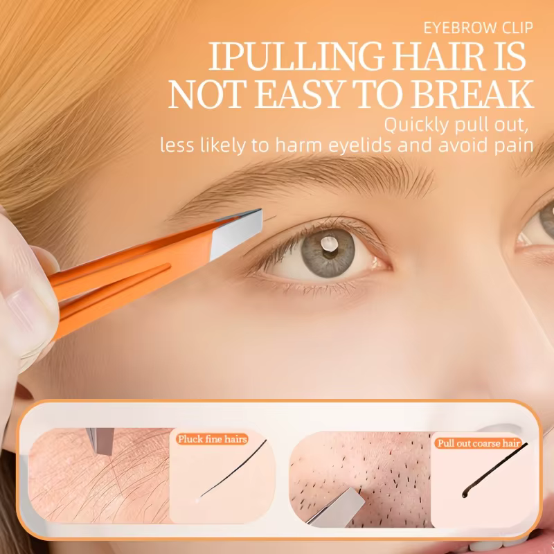 Pince à épiler sourcils colorée en acier inoxydable