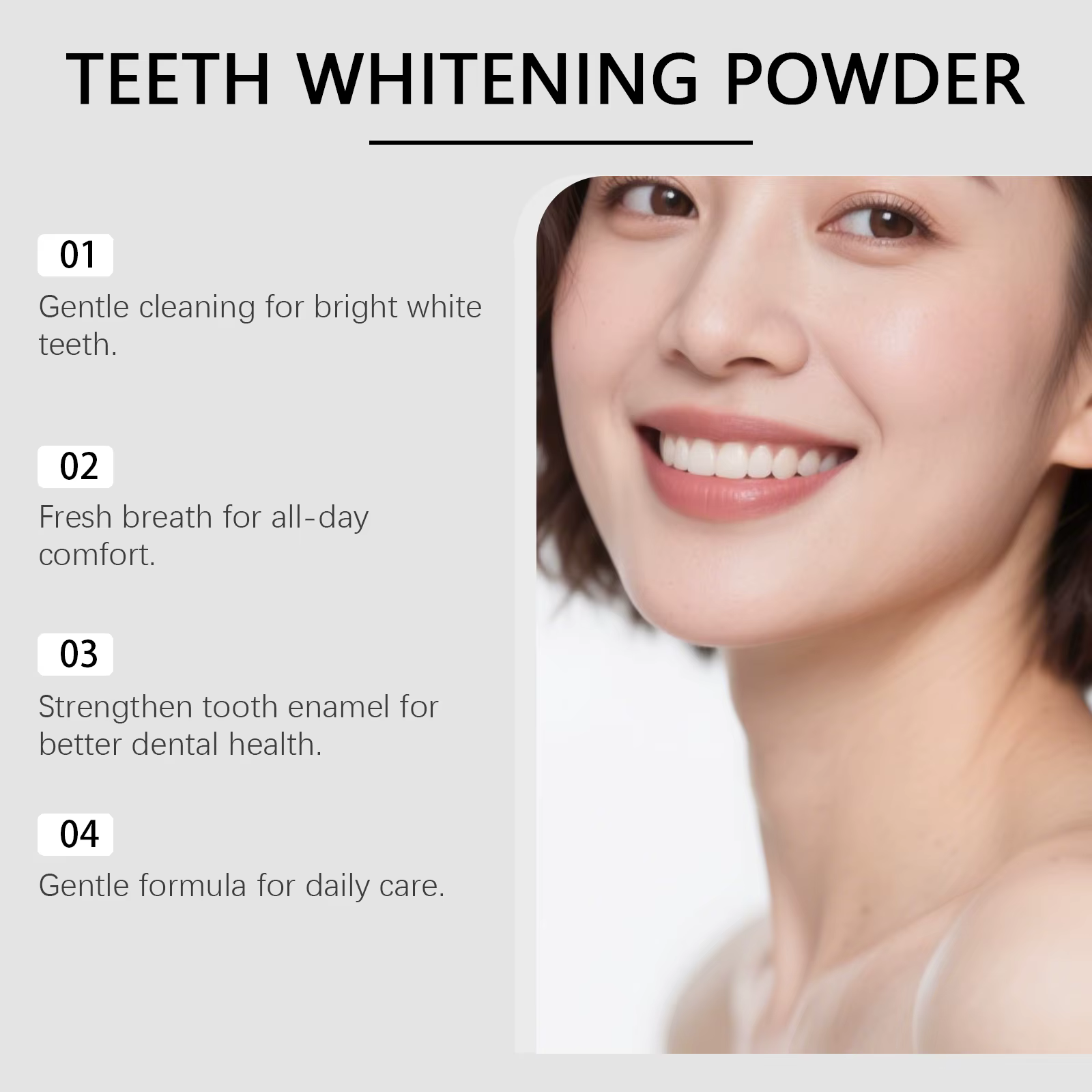 Poudre blanchissante pour les dents, apaise les gencives sensibles, améliore l'halitose, fraîcheur durable, réduit les taches jaunes, soins dentaires