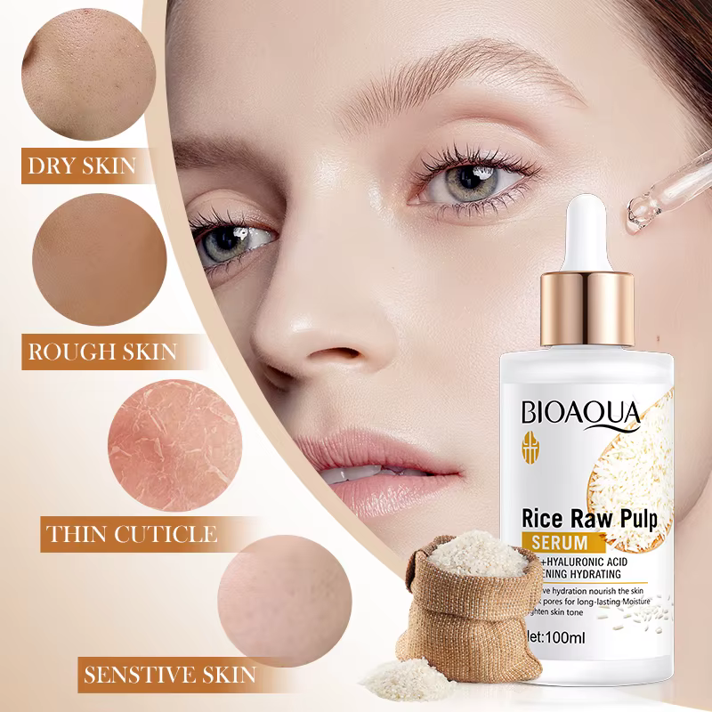 BIOAQUA – sérum pour le visage au riz blanc, hydratant, Anti-rides, Anti-âge, blanchiment, Essence pour le visage, soins pour la peau