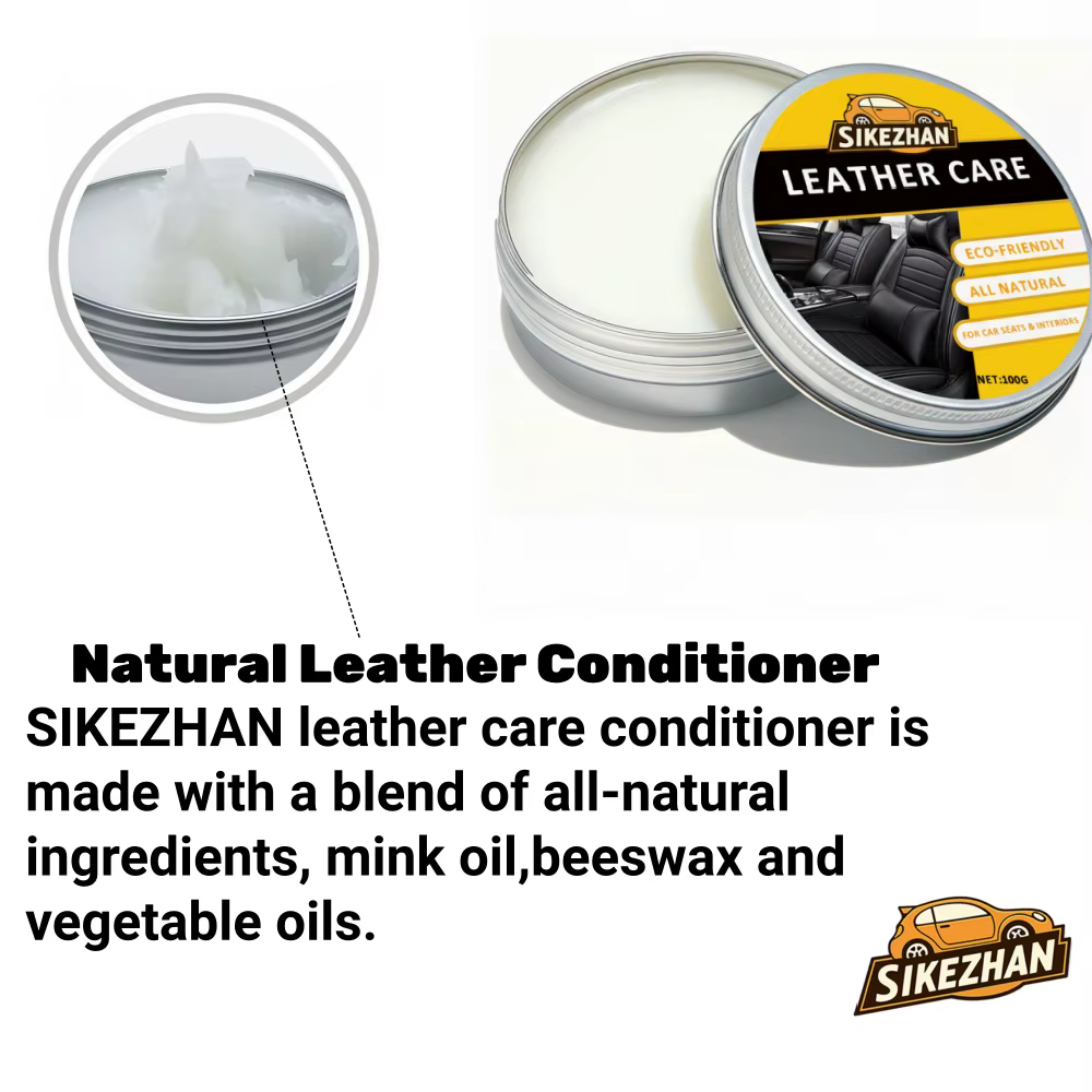 Crème d'entretien du cuir de voiture, baume revitalisant naturel Transparent et inodore, universel pour toutes les couleurs, protège nourrir les sièges de voiture