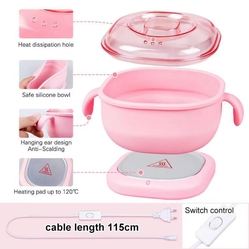 Chauffe-cire pliable portable en silicone 400 ml pour épilation