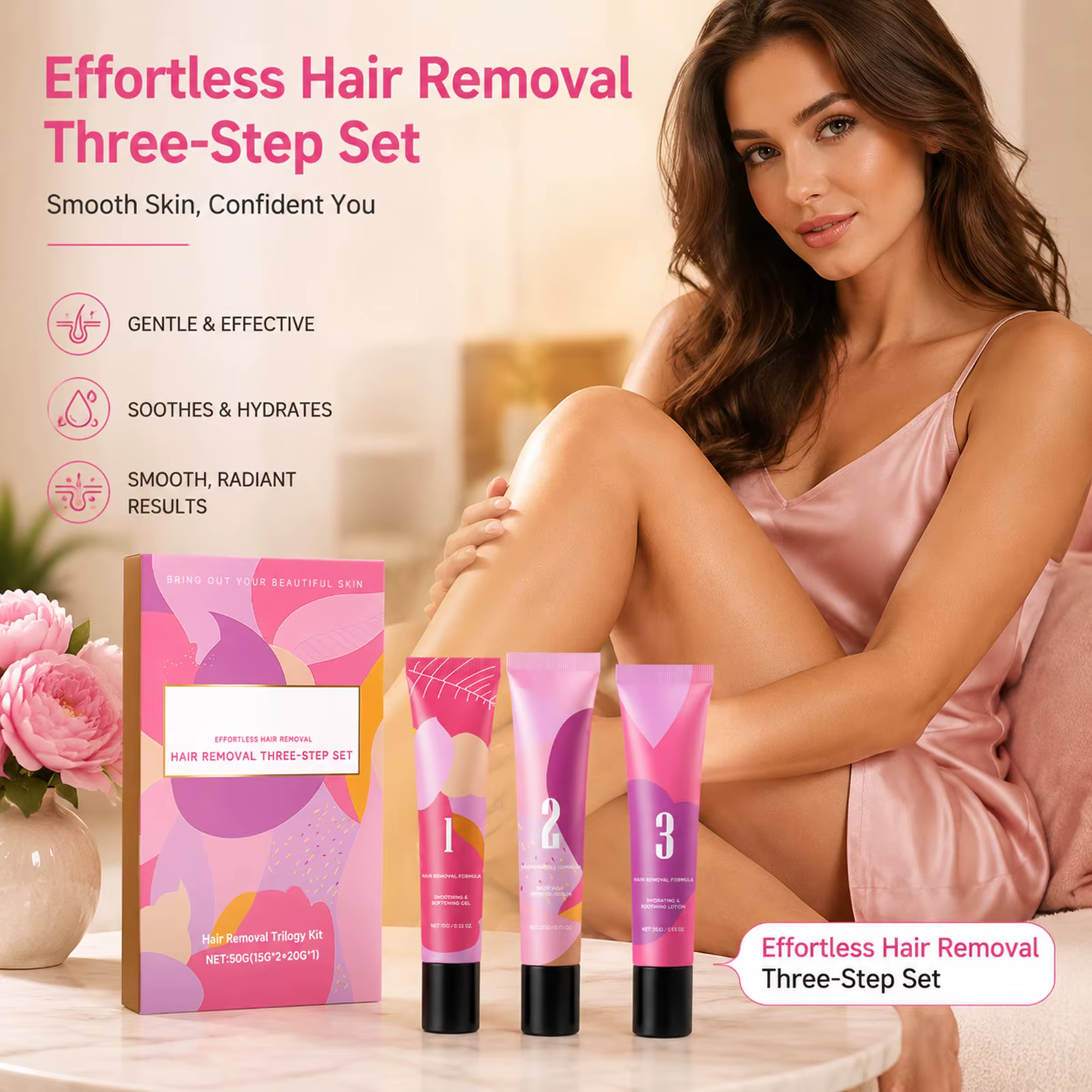 Kit de trilogie d'épilation en 3 étapes