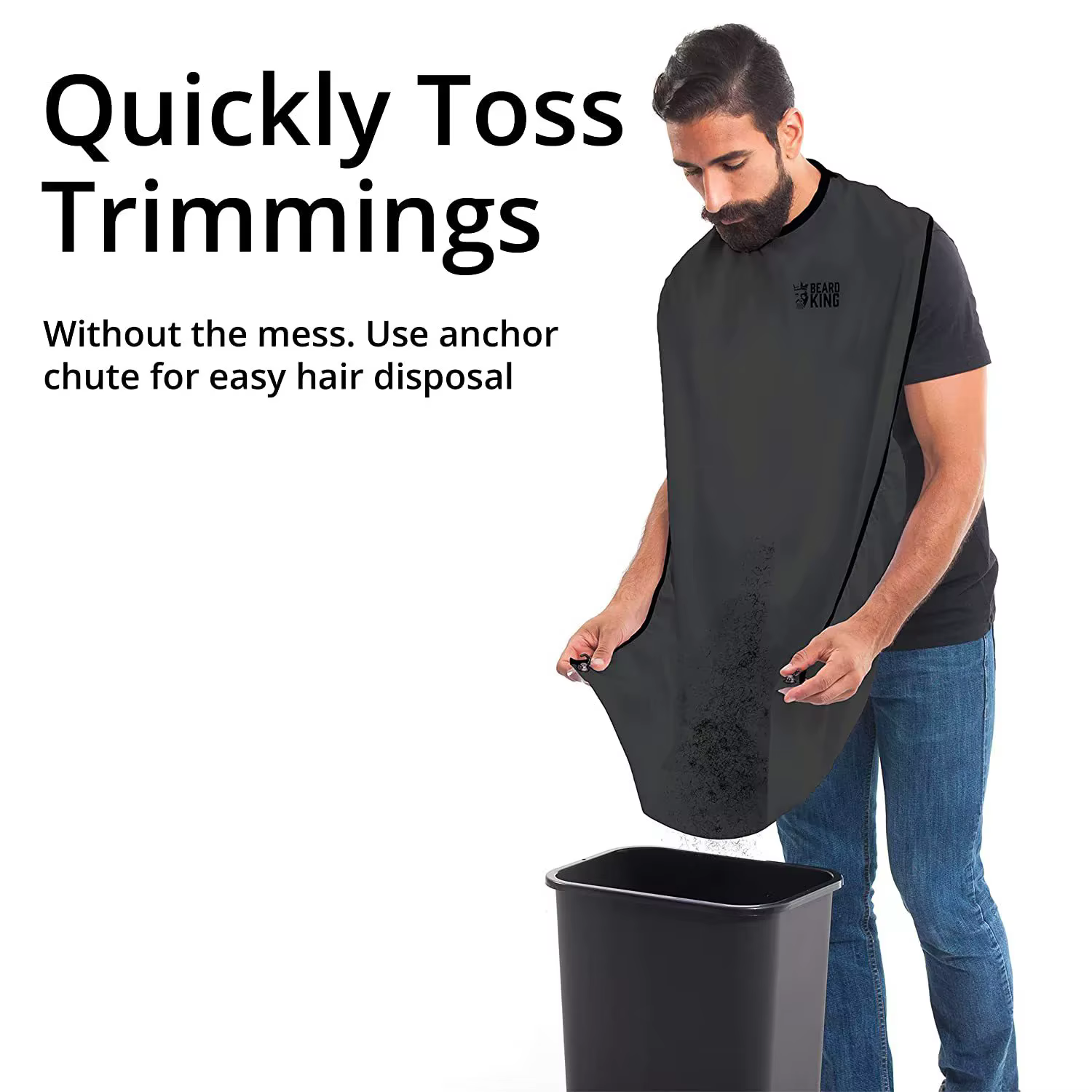Tablier de rasage pour homme avec ventouses pour barbe et moustache