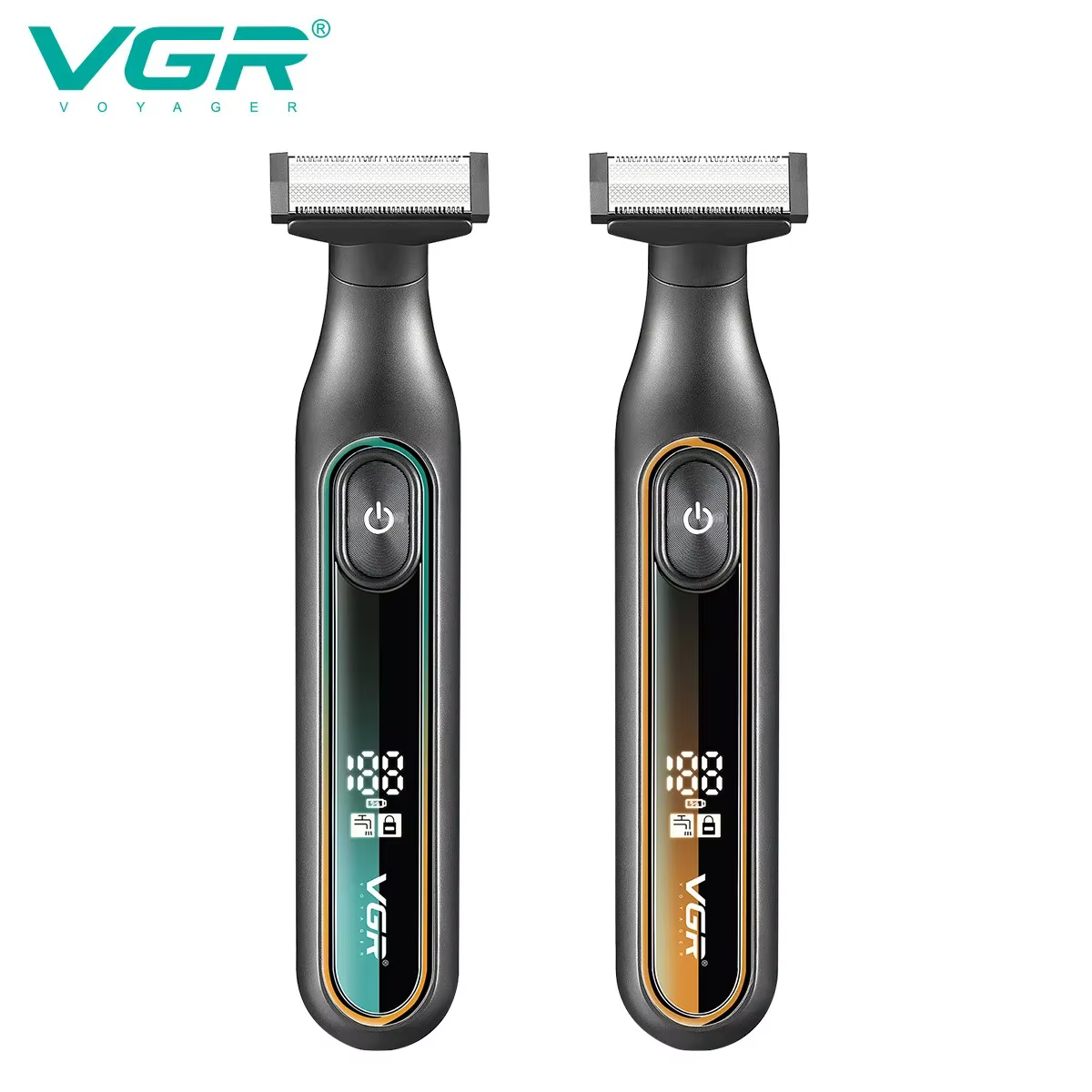VGR Rasoirs électriques Rasoir homme électrique Rasoir électrique hommes Rasoir électrique Professionnel Machine à raser Étanche Tondeuse à barbe Écran LED Raseur visage Portable Raseur pour hommes V-