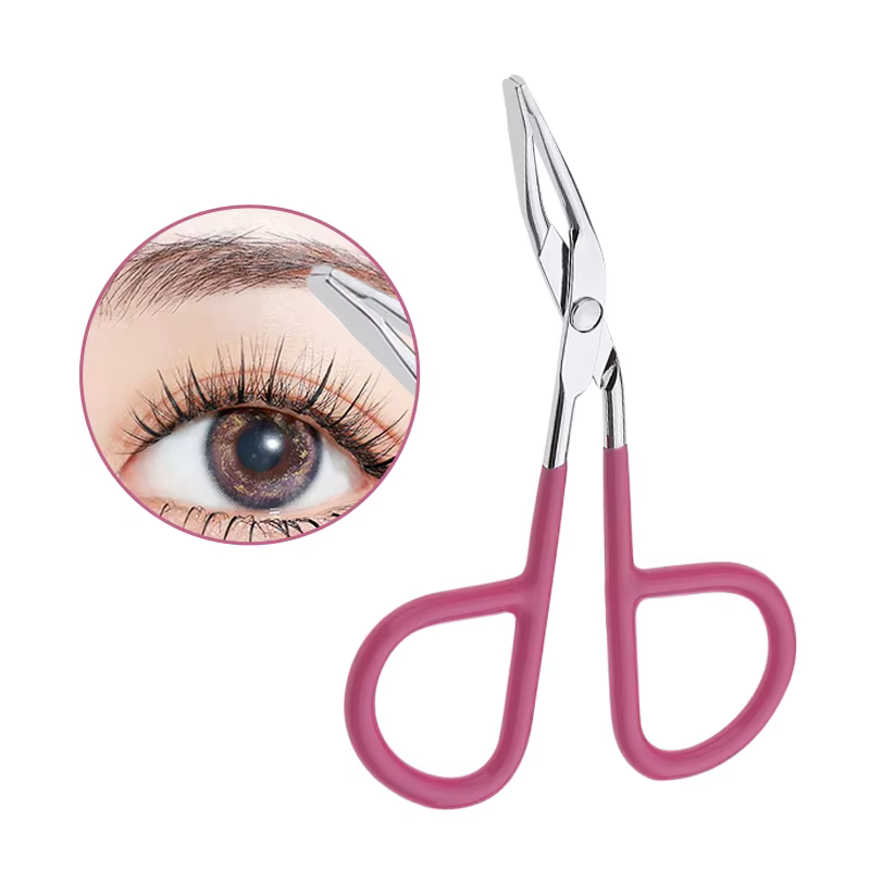 Pince à épiler à tête inclinée ; ciseaux à épiler les sourcils