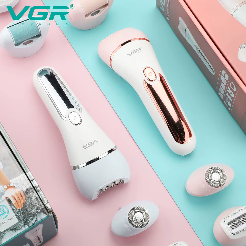 VGR électrique femmes épilateur femme rasoir jambe corps épilation lèvre menton dépilatoire dame Bikini tondeuse ensemble d'épilation du visage