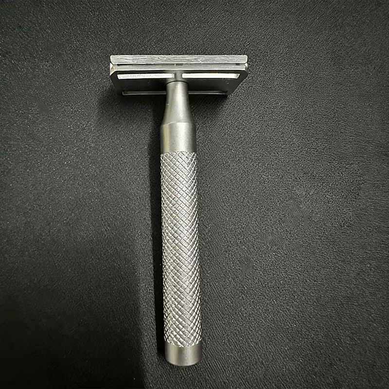 Rasoir de sécurité à double tranchant en acier inoxydable 316 pour hommes avec 5 lames - Outil de rasage écologique et durable