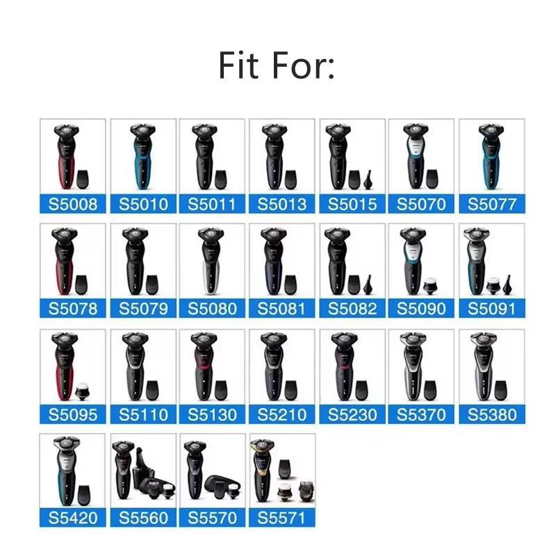 Tête de rasage complète de remplacement compatible avec les rasoirs électriques Philips série 5000 SH50 (lot de 1)