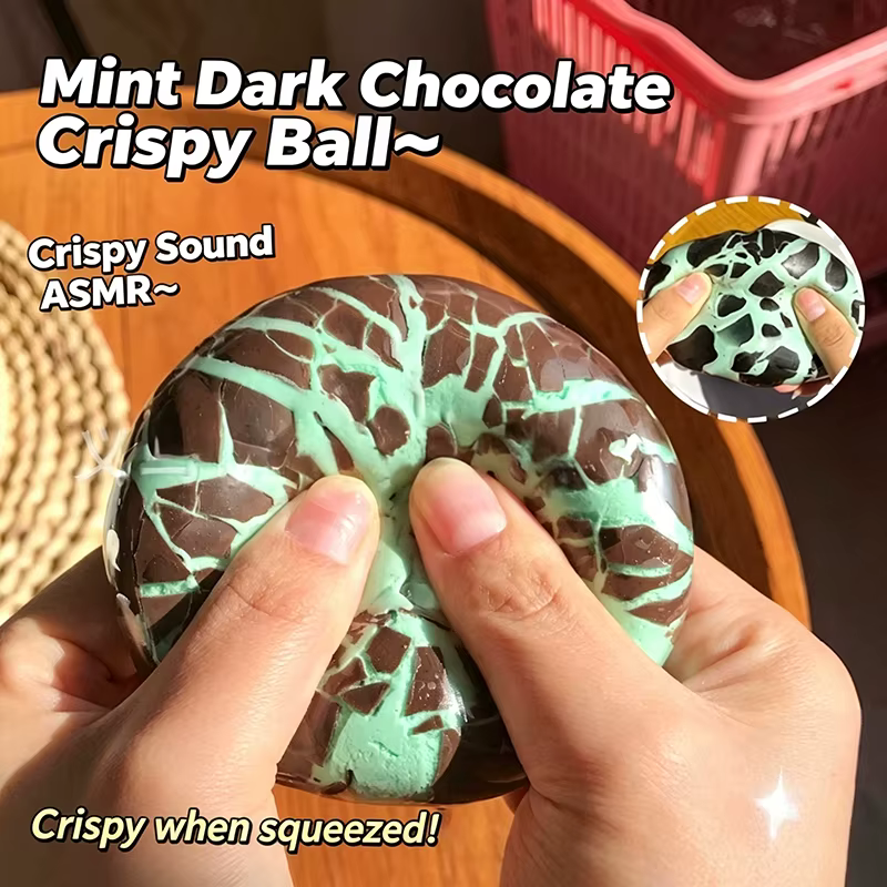 Balle anti-stress souple en chocolat croustillant DIY, à écraser et à presser, pour la relaxation sonore et le soulagement du stress, cadeaux AMR