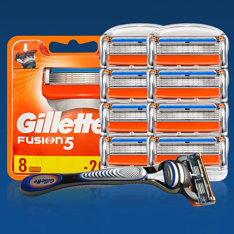 Original Gillette Fusion 5 lames de rasoir pour hommes 5 couches tête de rasage manuelle de sécurité lame Anti-Friction