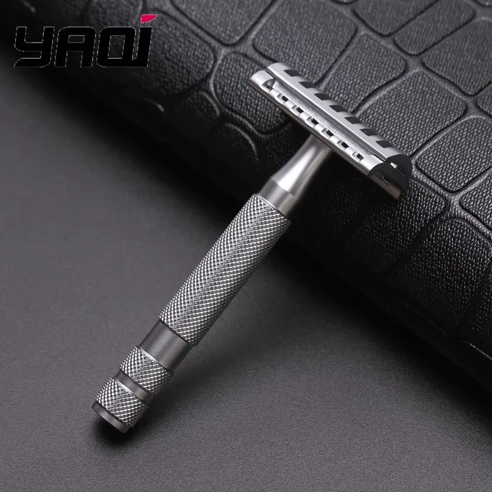 YAQI KNIGHT-HELMET tête DE rasoir manche en acier inoxydable