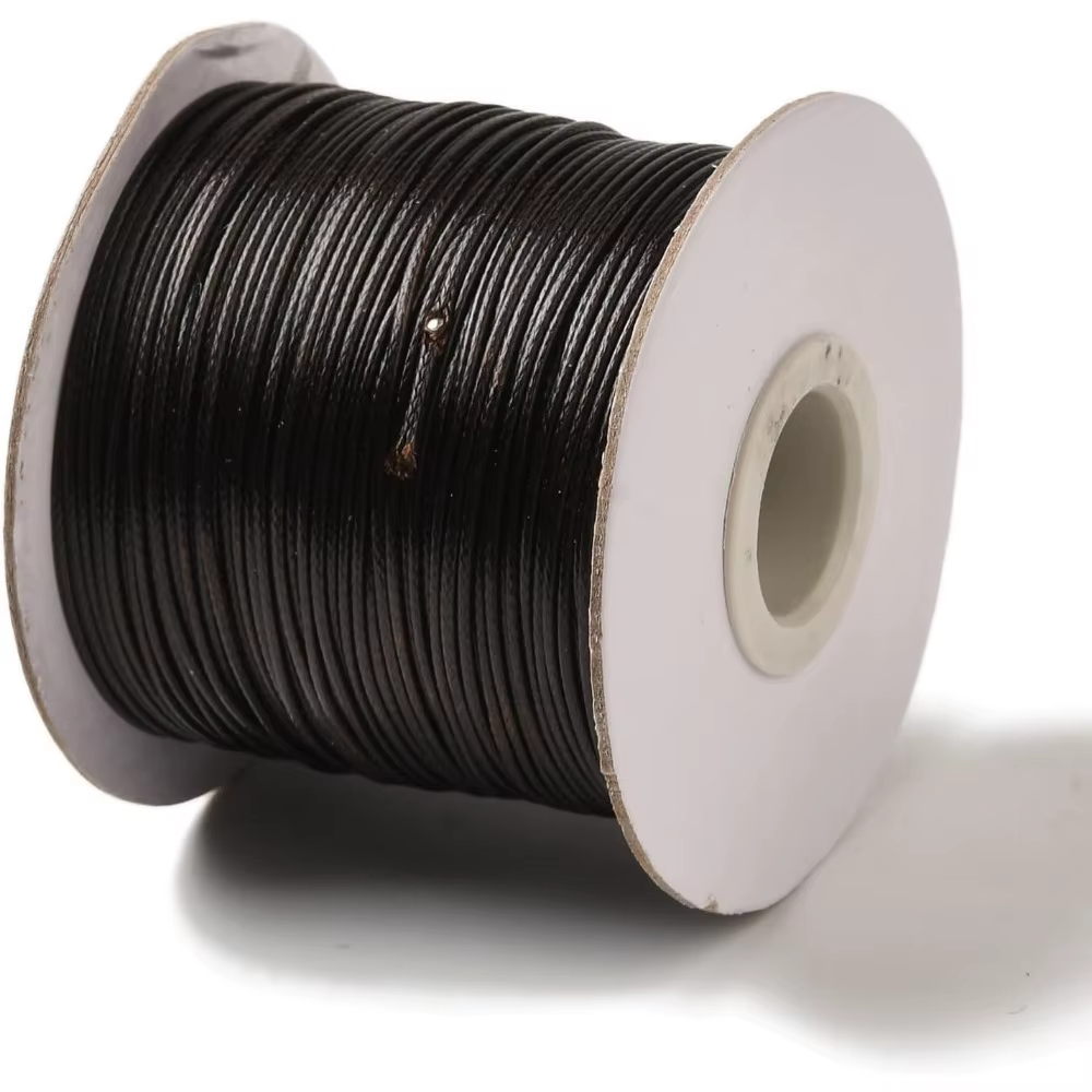 1 rouleau de cordon en Polyester ciré, 85yards, 1mm, matériaux de cordage marron noix de coco pour Bracelets, collier, perles, bijoux