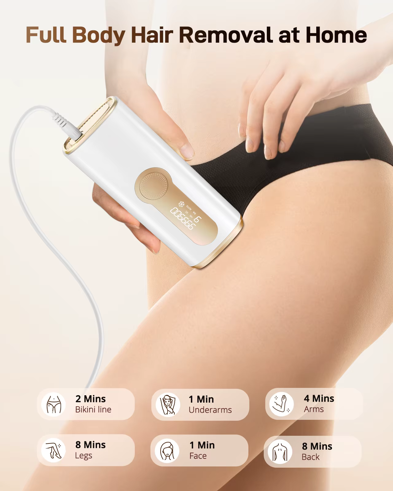 Dispositif d'épilation au Laser IPL 3 en 1