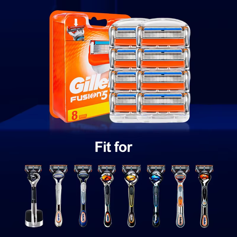 Original Gillette Fusion 5 lames de rasoir pour hommes 5 couches tête de rasage manuelle de sécurité lame Anti-Friction