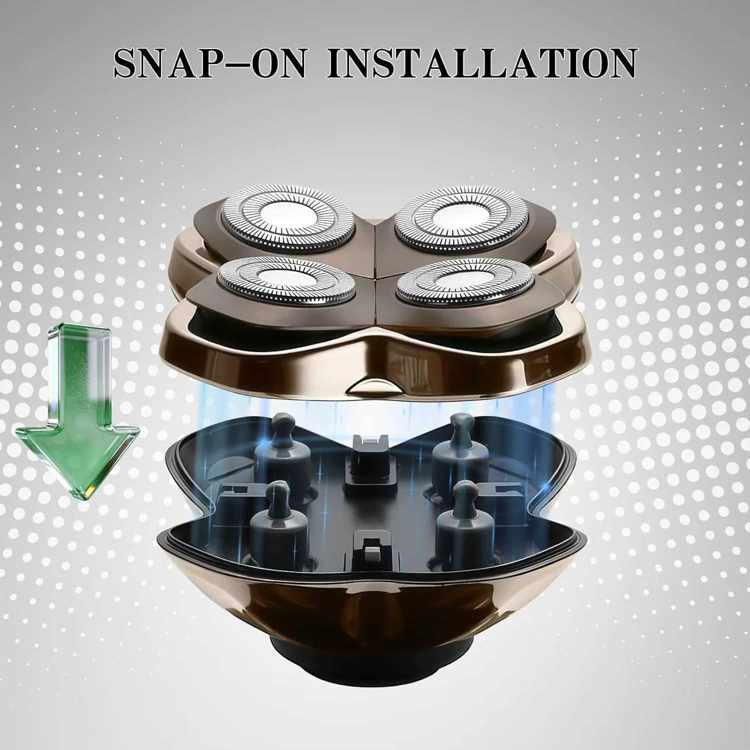 4 Têtes de rasoir flottantes de rechange pour rasoirs électriques Skull Pitbulls Gold Silver Platinum Butterfly Kiss PRO