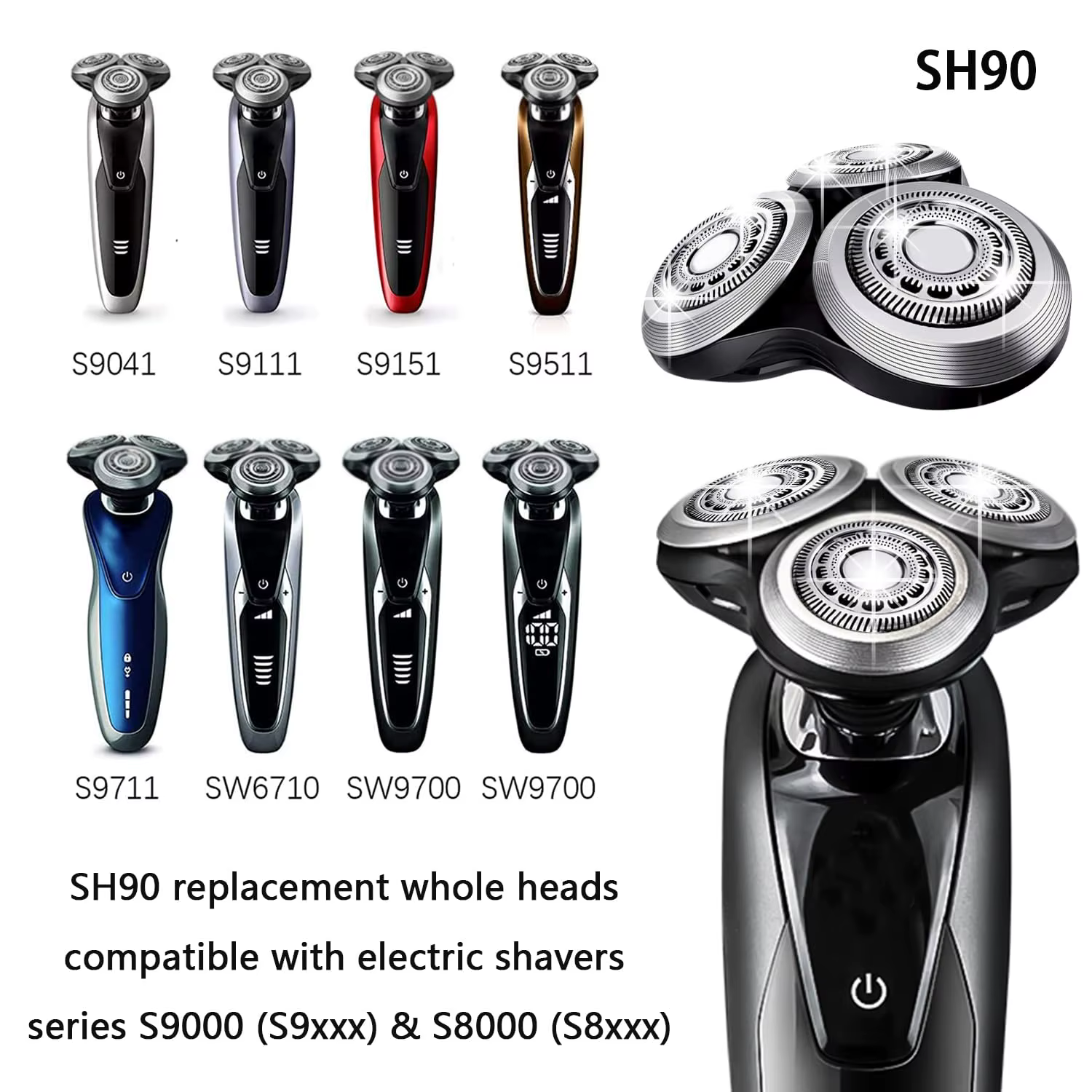 Tête de rechange professionnelle pour rasoirs philips Norelco série 9000