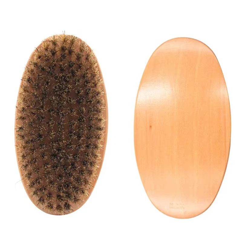 Hommes rasage barbe brosse sanglier 100% cheveux Style peigne poils 360 courbe vague