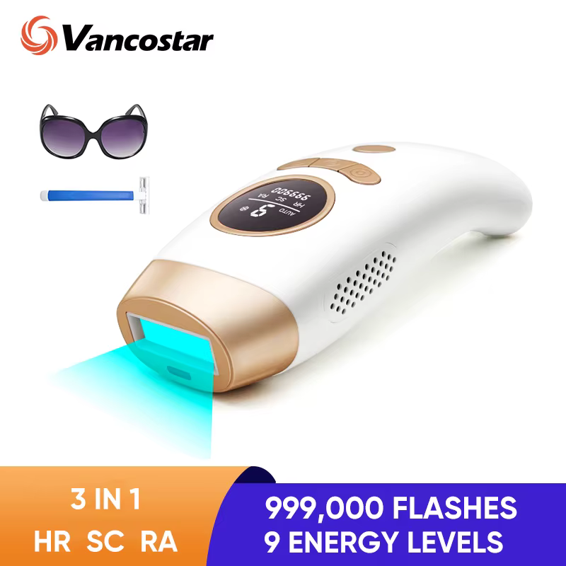 Épilation laser Vancostar 3 en 1 pour femmes et hommes 999900 Flashes rajeunissement traitement de l'acné beauté santé